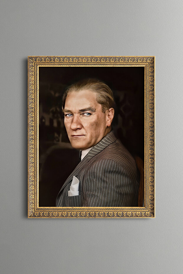 Mustafa Kemal Atatürk - Vintage Patterned Painting - Fine Model