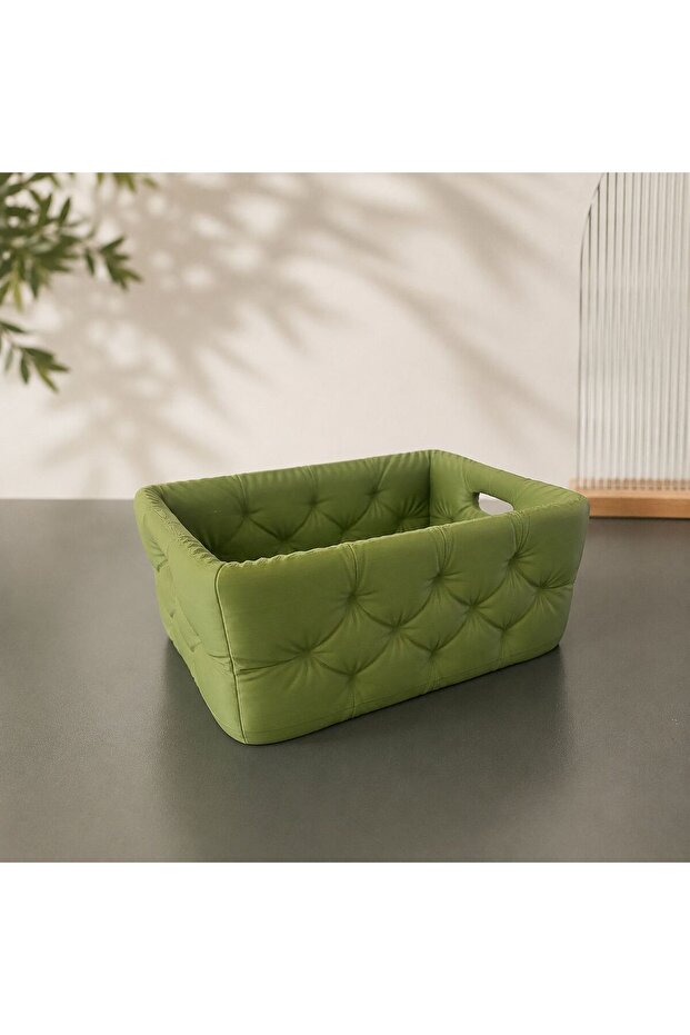 Decorative Organizer Basket with Quilted Design | Multi-Purpose Organizer | Home & Office Storage Box
