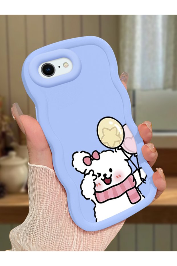 حافظة متوافقة مع هاتف iPhone 6S Plus، حافظة حماية للكاميرا من السيليكون الأزرق، حافظة هاتف بنمط قطة