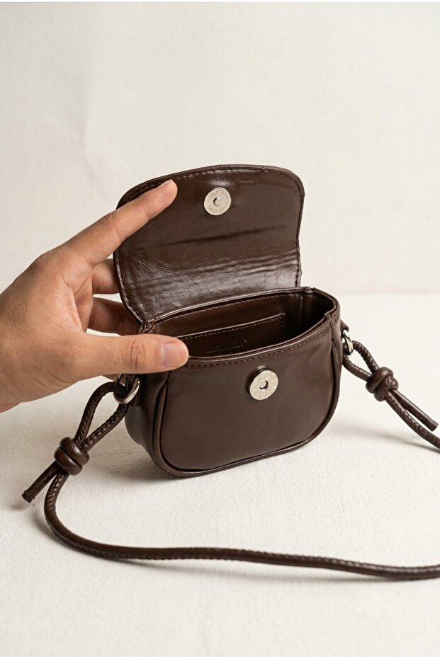Women's Brown Stylish Design Mini Hand and Shoulder Bag