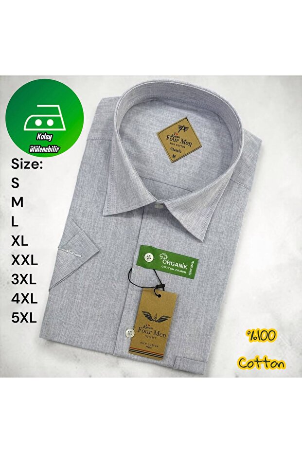 100% Cotton Linen Short-Sleeved Shirt