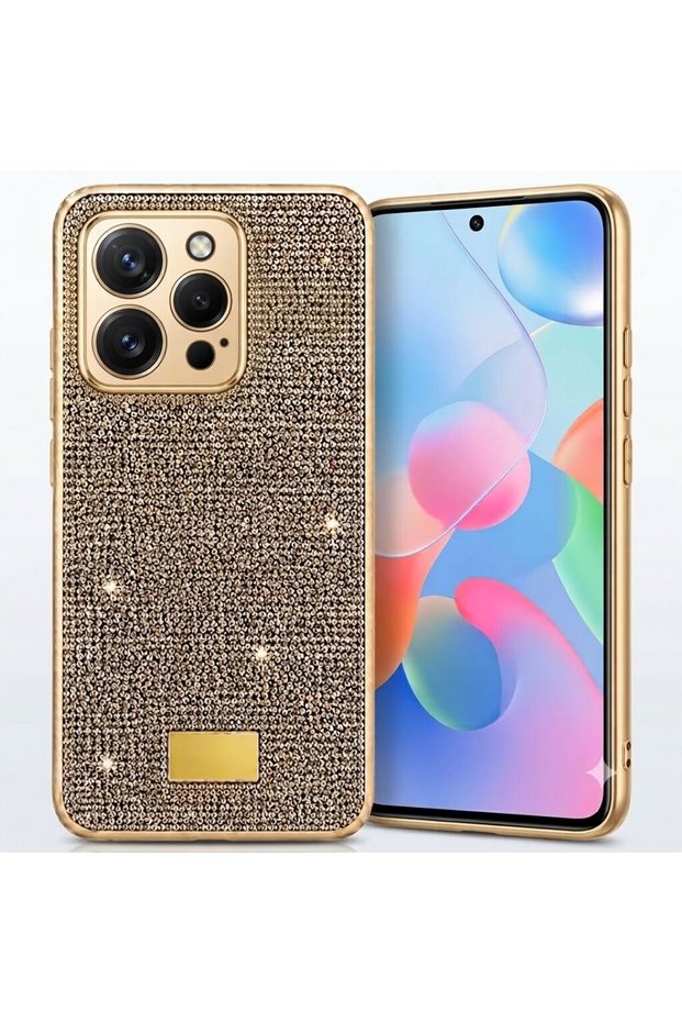 Xiaomi 14t Pro Case with Silicone Edges and Shiny Lux Diamond Cover