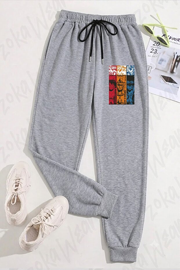 Unisex One Piece Luffy Ace Sabo Printed Sweatpants
