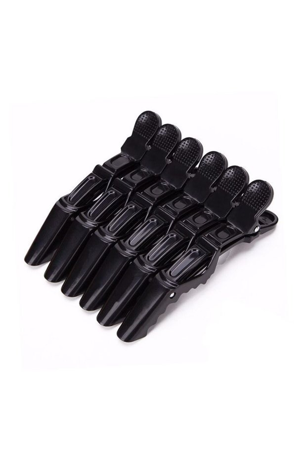A-6pcs 6-12Pcs Hairdressing Alligator Clip Salon Perm Hair Dye Plastic Hairpin Wig Clip Haircut Part