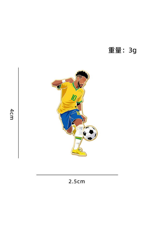 D 1-4pcs Football Enamel Pin Set Cool Star Professional Athletes Lapel Brooches Backpack Badge Part.