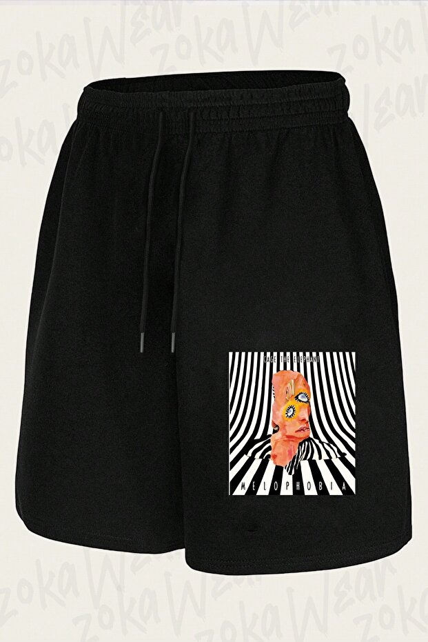 Unisex Cage the Elephant Design Printed Shorts