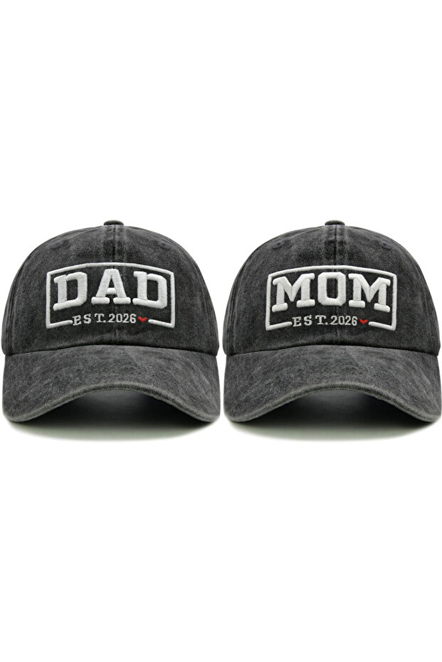 Adjustable couple set 3 2pcs Retro Washed DAD MOM embroidery Embroidered Baseball Hat for women,Outd