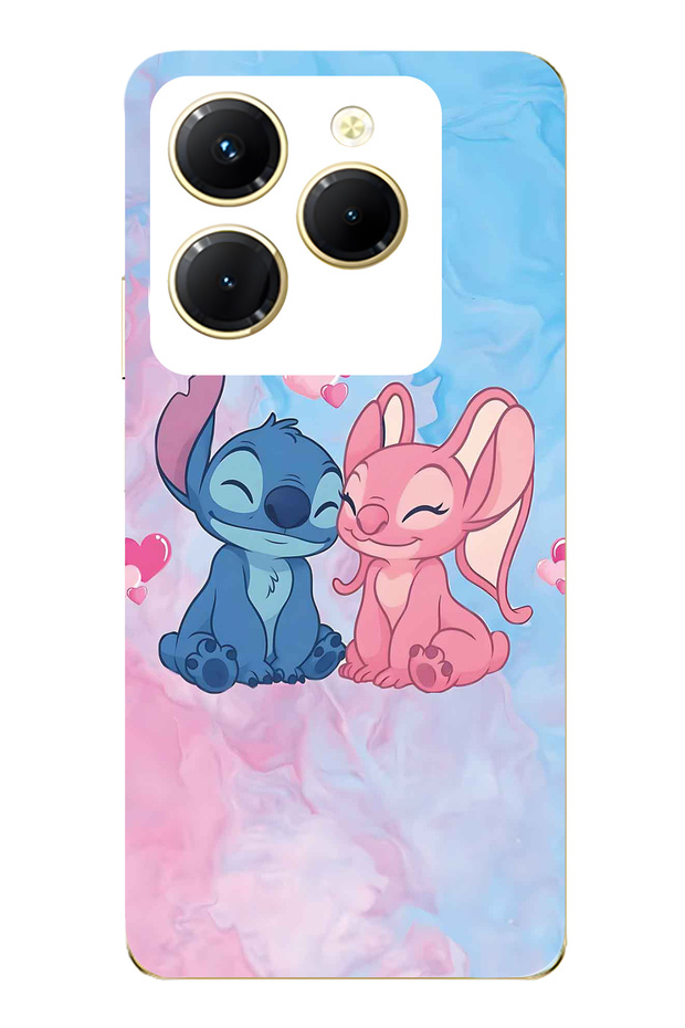Infinix Hot 40I Compatible Stitch Angel Patterned Transparent Phone Case