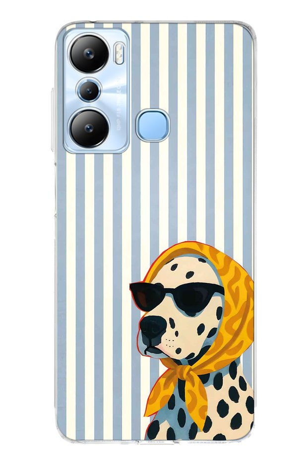 Infinix Hot 20I Compatible Transparent Phone Case with Dalmatian Dog Pattern