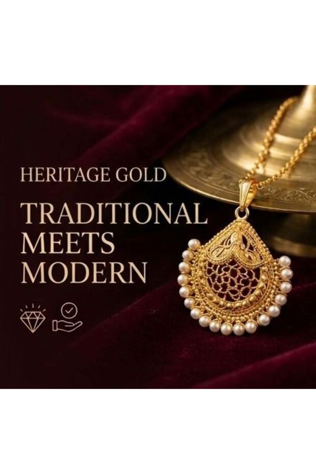 Classic Ethnic Jewelry Set – Textured Bead Chain Necklace & Matching Earring Set