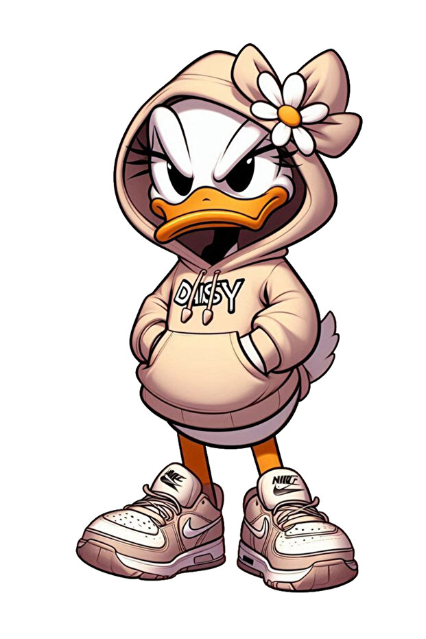 Daisy Duck Sticker for Car, Motorcycle, Helmet, Laptop, Glass Sticker 13X7 cm