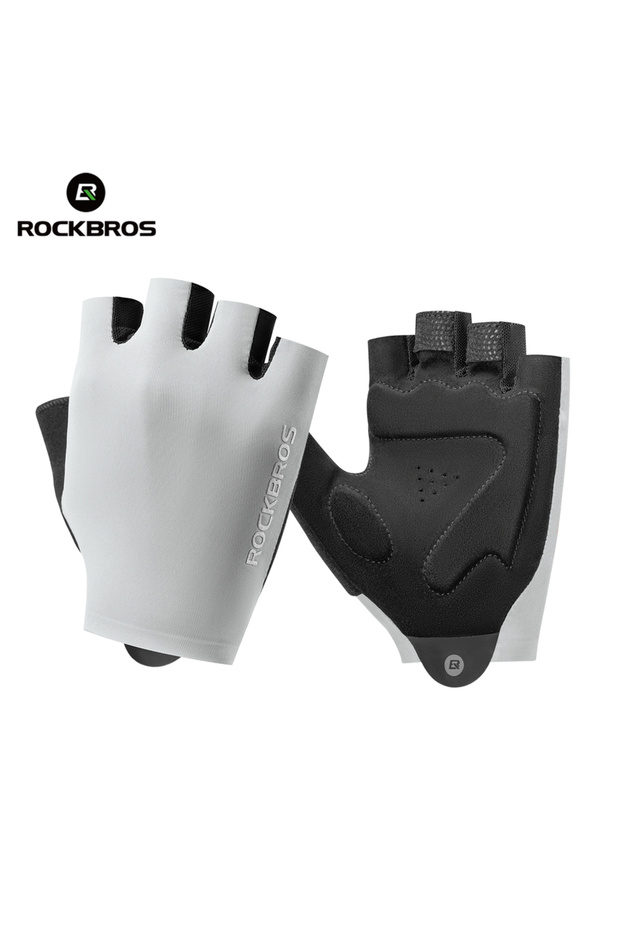 ROCKBROS M S408 grey ROCKBROS Summer Cycling Half Finger Gloves High Elastic Lightweight Breathable