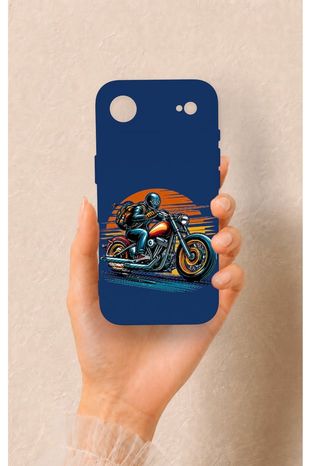 iPhone 17 Air Compatible Moto Rider Patterned Silicone Case