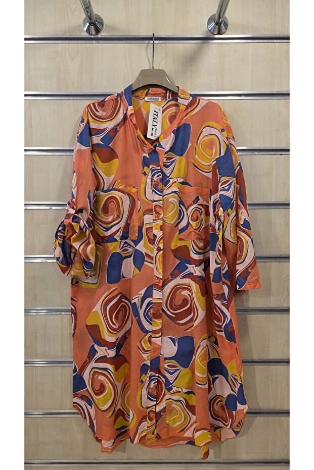 Italian Short Shirt Dress 100% Cotton