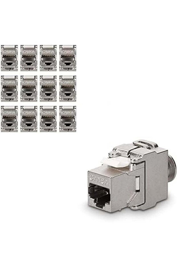 Keystone Module Jacks - CAT6A Shielded Keystone Jack RJ45 Cat 6A Ethernet Module 10 Gbit with Shielded Metal (12PCS)