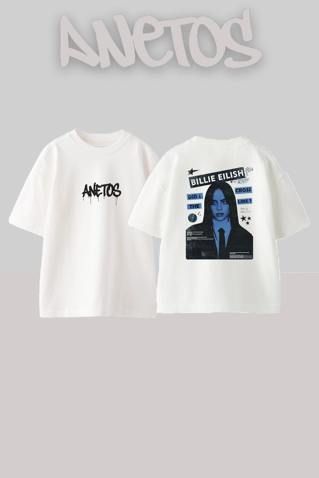 Billie Eilish_72 Design Printed Unisex Oversize White Tshirt