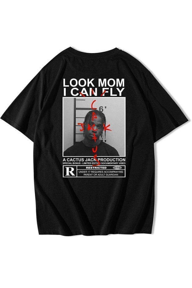 Unisex Oversized T-Shirt Printed Black
