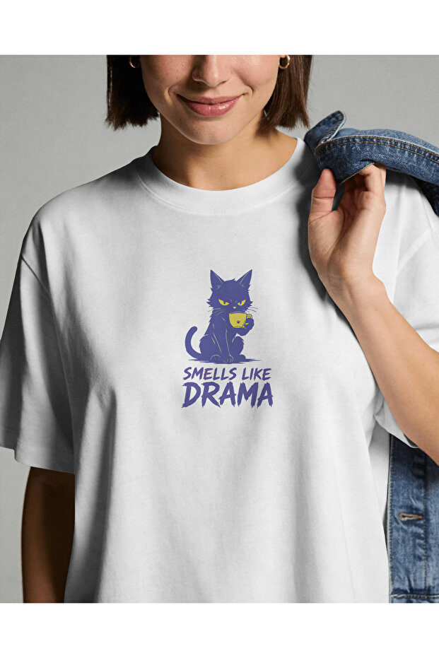 Smells Like Drama Regular Unisex White T-Shirt