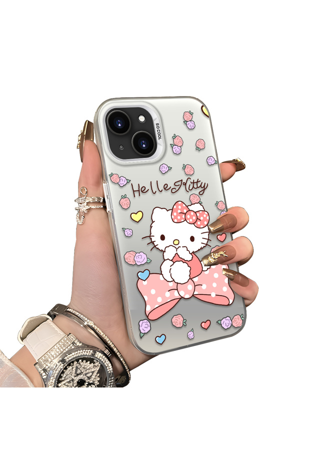 iPhone 15 Plus/14 Plus Compatible Hard Acrylic Back Silicone Edge Lens Protection Case