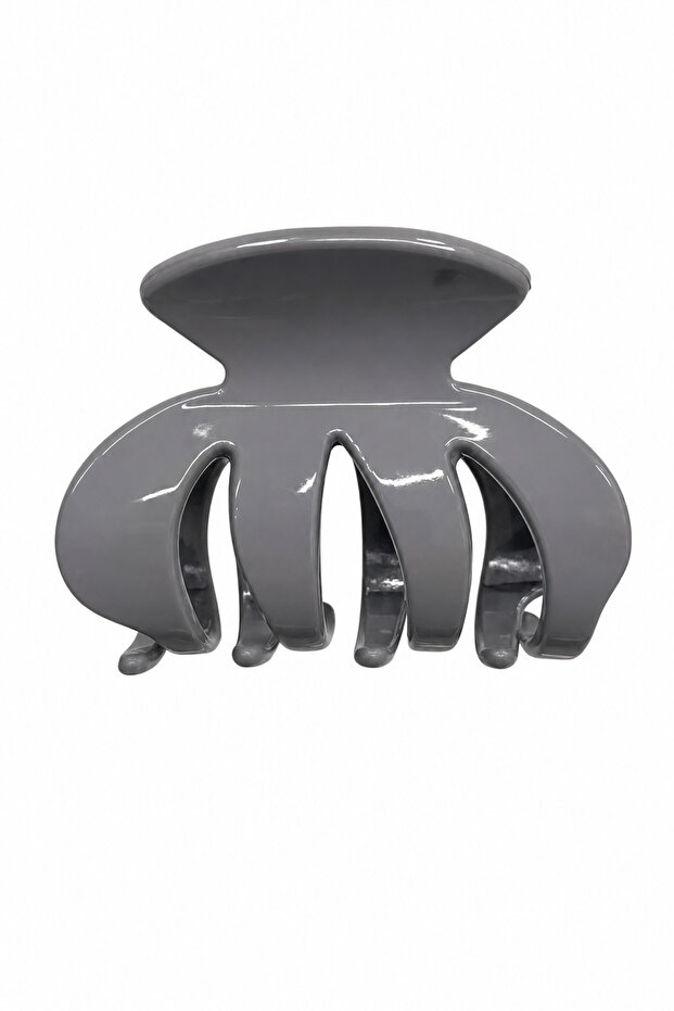 Shiny Gray Oversized Hair Claw Clip Stylish and Convenient for Women
