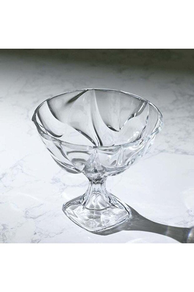 Opium Medium Bowl on Foot 24 cm - Elegant Serveware for Modern Dining, Decorative Glass Bowl, Premium Tabletop Accessory for Stylish Entertaining
