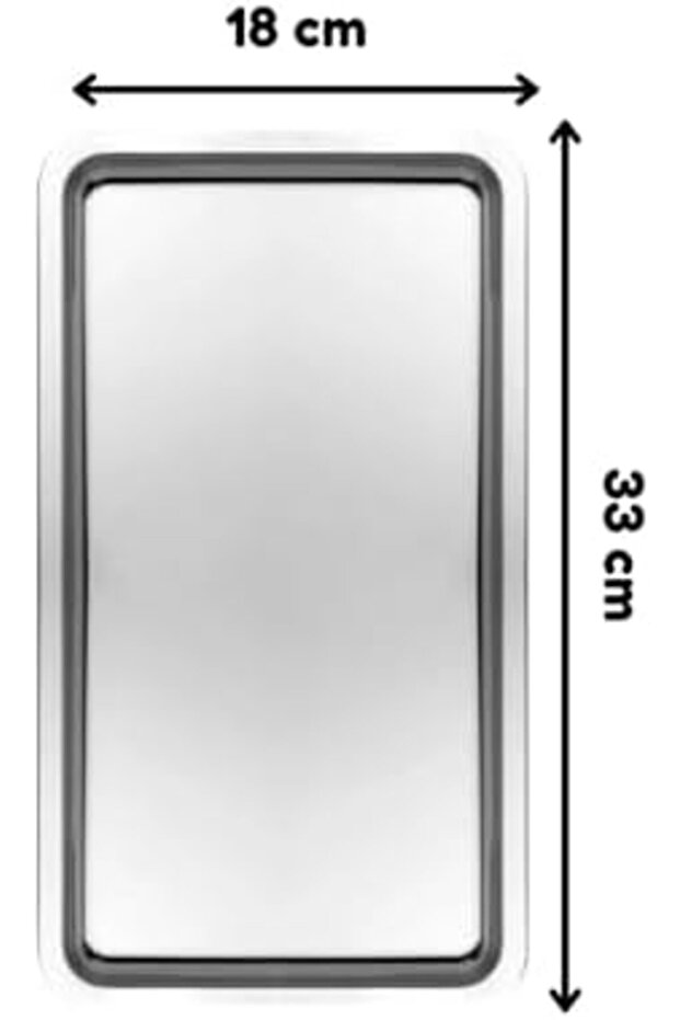 slh shop صينية تقديم مستطيلة من الفولاذ المقاوم للصدأ، فضية، 18x33 سم، مسطحة، لتقديم الشاي والقهوة والحلوى، 1 A