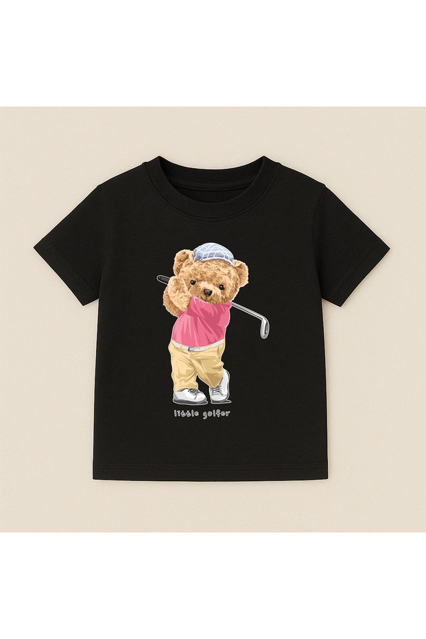 Teddy Bear Printed Crew Neck Cotton Short Sleeve Kids & Youth T-Shirt
