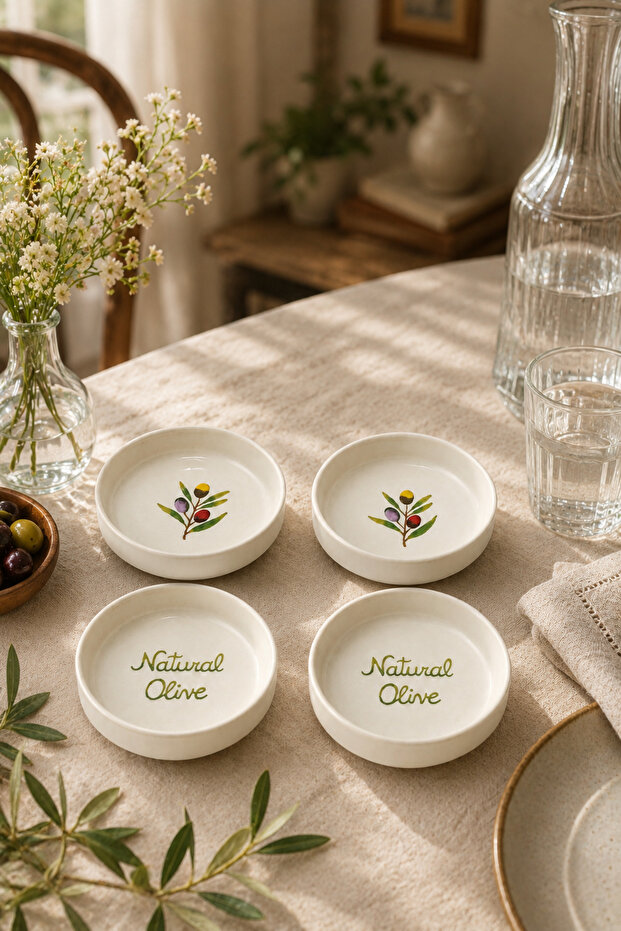 Oliva 4 Piece 10 cm Ceramic Snack Bowl & Sauce Bowl Breakfast Serving Bowl
