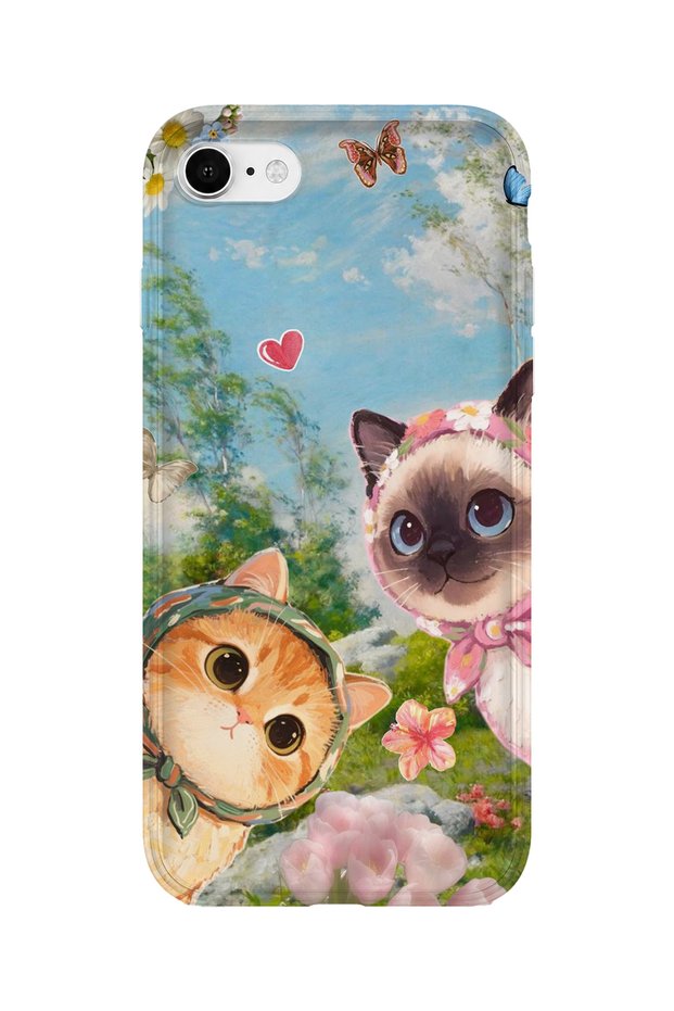 iPhone Se Compatible Printed Transparent Phone Case | Collection: Kawaii Cat