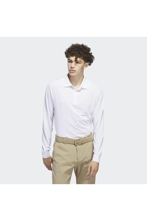 Core Ls Men's White Long Sleeve White Polo T-Shirt (It7213)