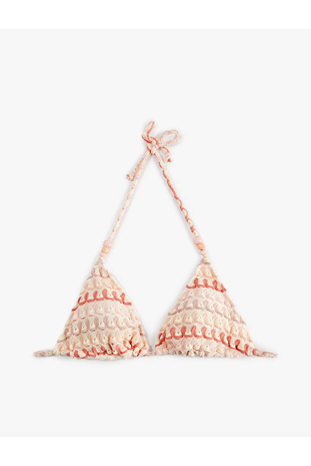Halter Neck Crochet Triangle Bikini Top
