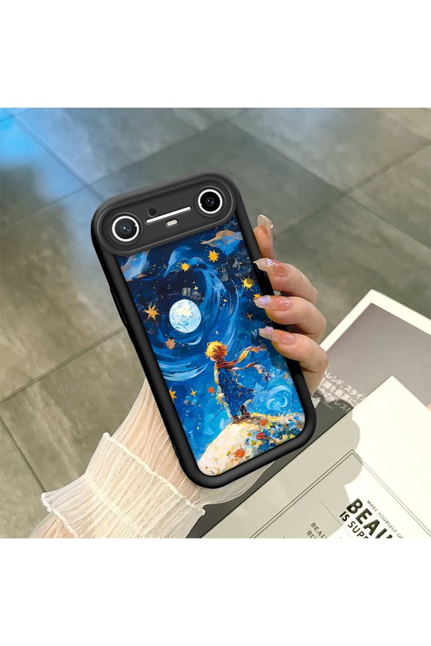 حافظة مطبوعة أنيقة من السيليكون الأسود متوافقة مع Tecno Spark Slim/Pova Slim ومضادة للصدمات وواقية للكاميرا