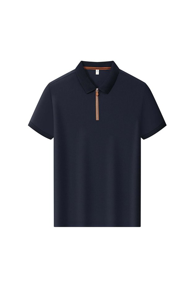 Arw98253 Seri̇ntutan--High Quality Men's Polyamide Polo Collar Tshirt with Zipper