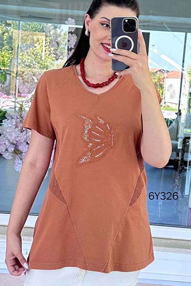 Washed Cotton Fabric Blouse 6Y326
