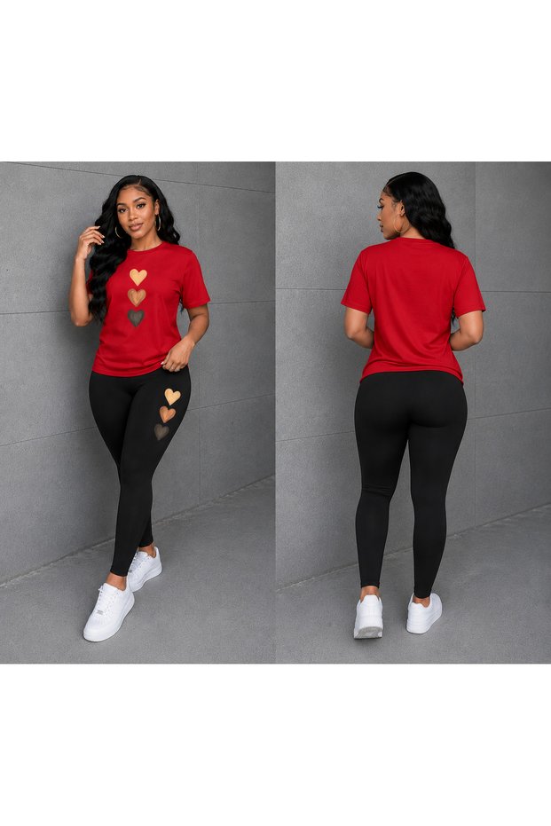 Women's Black Shiny Leggings High Waist Shaping Sports Pro Leggings (Two-Piece Combination)
