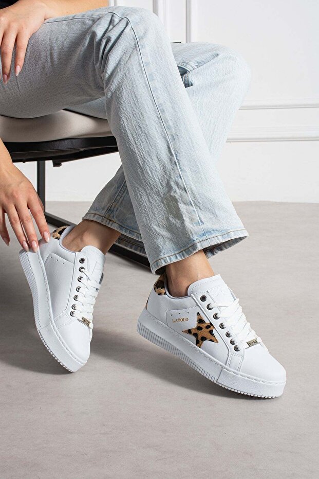 White Leopard Women's Sneakers