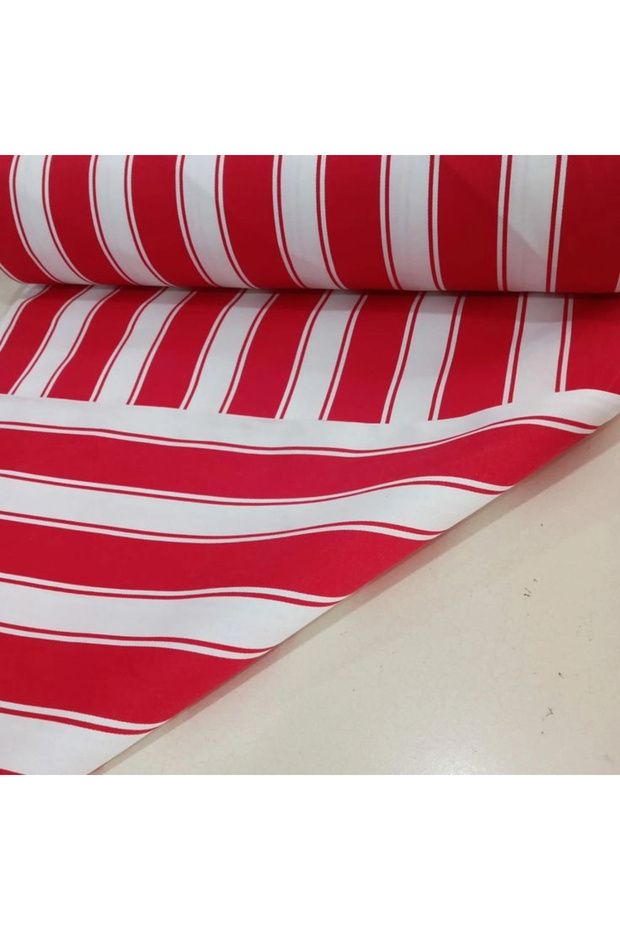 Branda Red - White Balcony Curtain