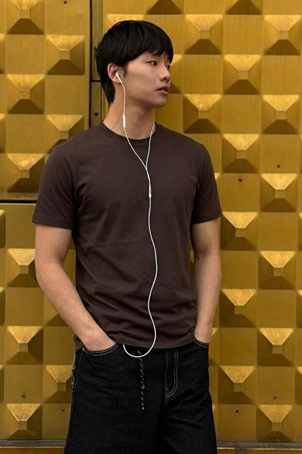 Men's Relaxed Casual Coffee Stretch T-Shirt