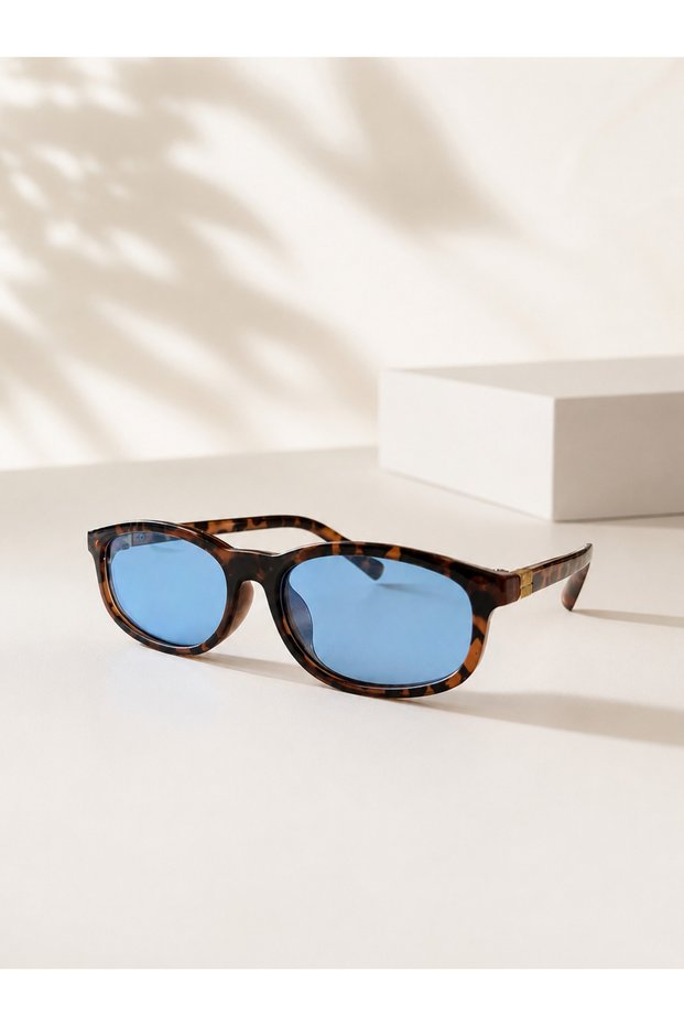Maia Leopard Blue Unisex Women Men Cat Eye Retro Lightweight Uv400 Stylish Classic Bone Sunglasses