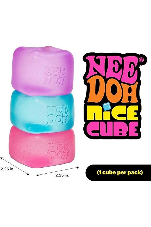 NeeDoh Nice Cube Sensory Squeeze Toy, 2.25-inch, Pink