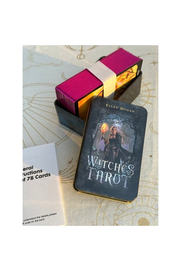 Witches Tarot Deck /Metal Boxed, Gilded Edges Cards -10Cm 7cm in Size +Booklet