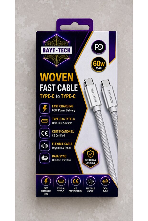 60W TYPE-C TO TYPE-C KABLO