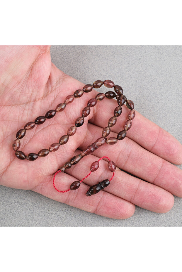 Crimped Amber Beads with Cutting System, Ankle Length 5X8Mm, Brown