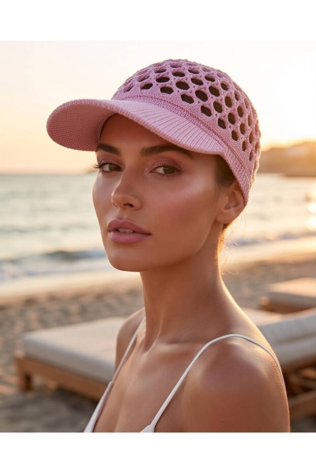 Modern-Looking Summer Knitwear Hat with a Silvery Knit Design