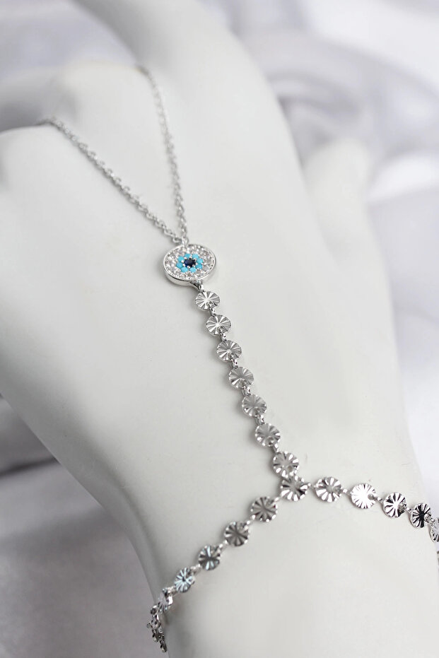 Silver Color Brass Zircon Stone Evil Eye Model Shahmeran