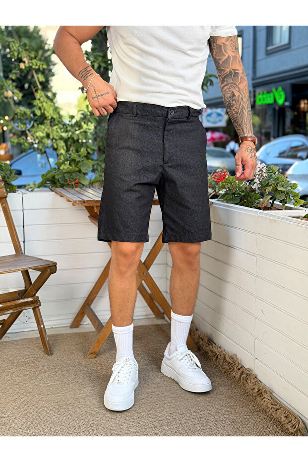 Basic Self-Patterned Regular Shorts - 1