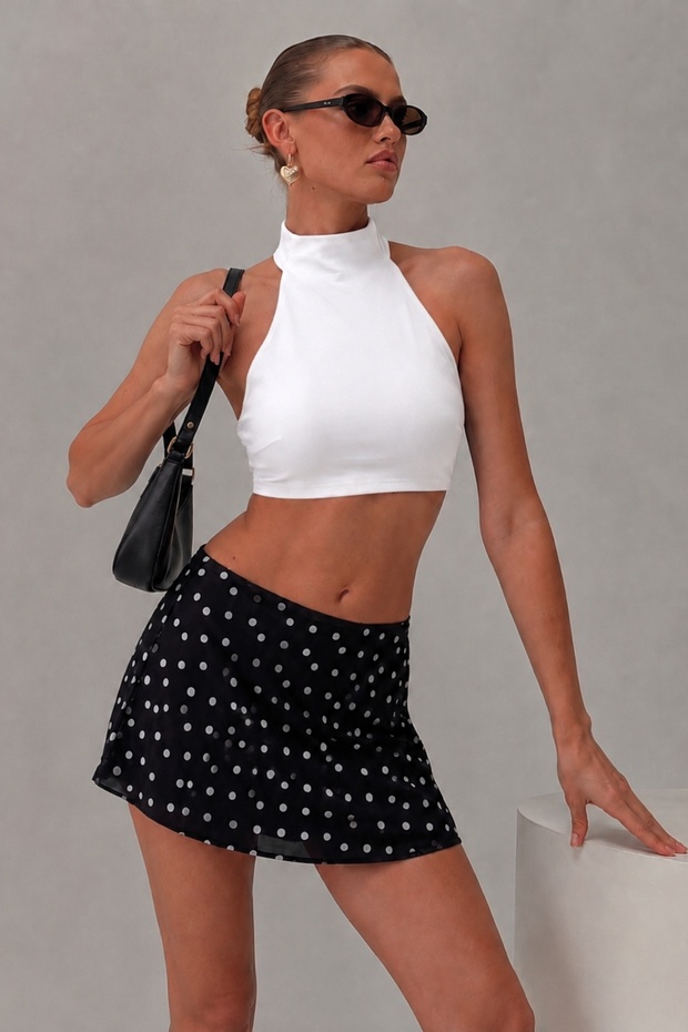 Halter Neck Double Layer Crop Top
