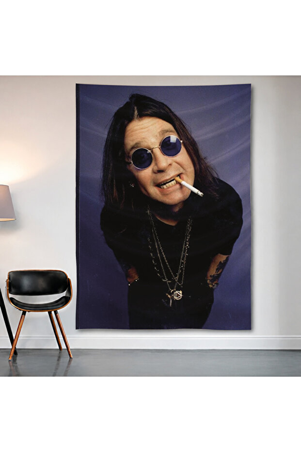 Ozzy Osbourne Portrait Wall Cloth Wall Tapestry First Quality Satin Fabric Poster