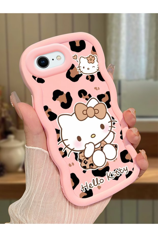 iPhone Se 2022 Compatible Case Camera Protector Pink Silicone Couple Phone Case Kitty Pattern
