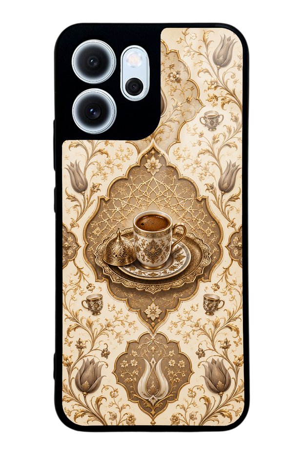 Oppo Reno 14F Ivory Ottoman Coffee Designed Glossy Phone Case